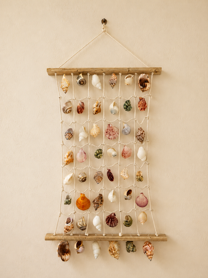 Coastal Shell Wall Hanging Decor – Handmade Sea Shell Art Piece - Shellkrafts