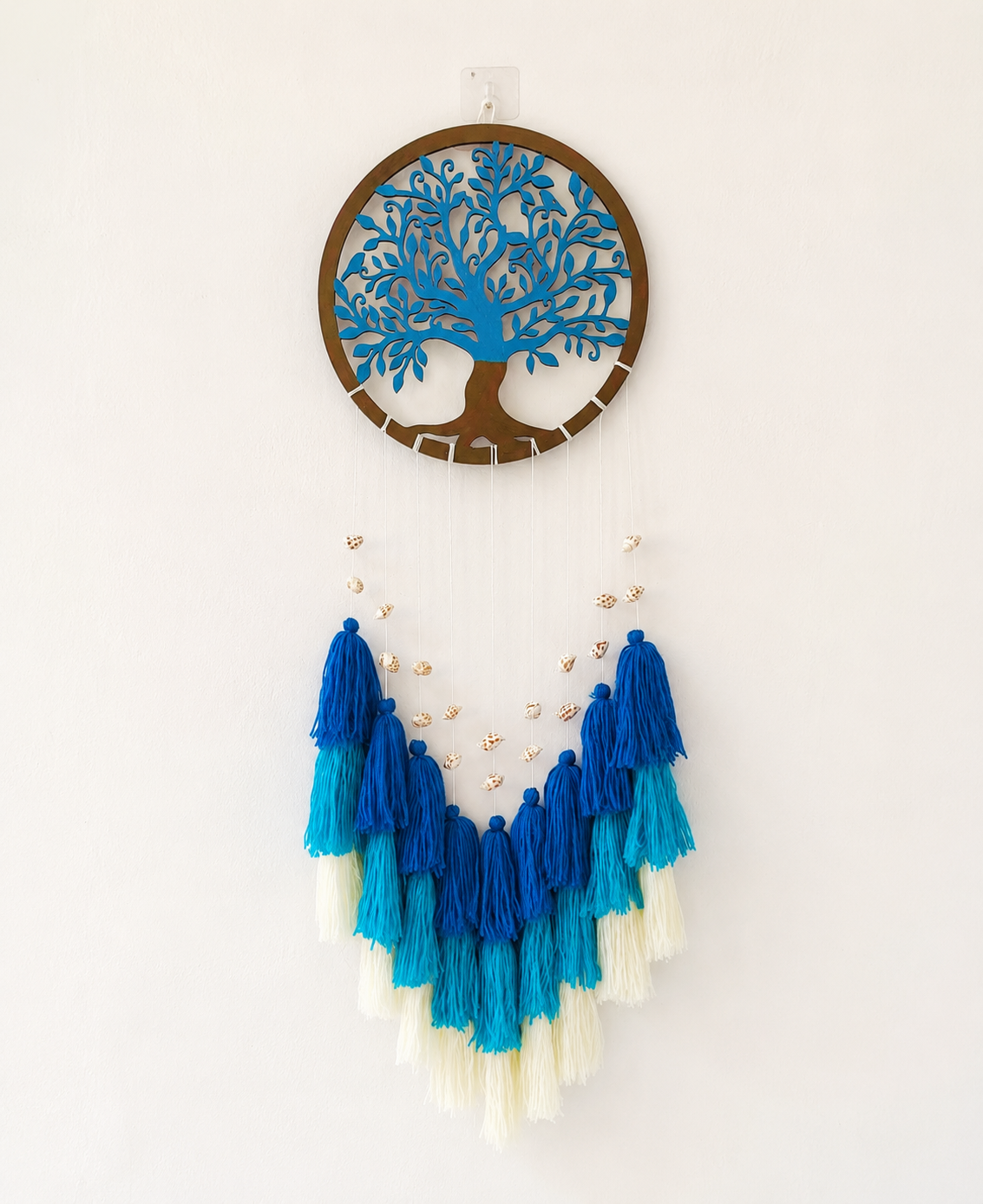 Handcrafted Tree of Life Wall Hanging with Tassels & Seashells – Boho Macramé Home Décor