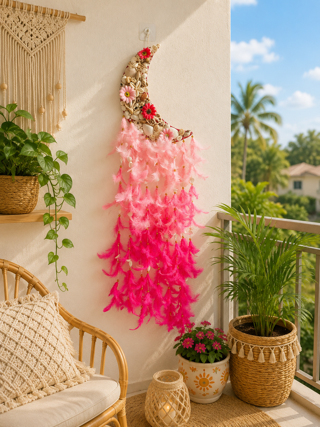 Floral Moon Dream Catcher