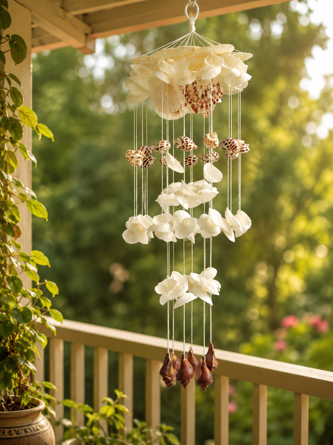 Costal Sea shell Windchime-Handcrafted 36inch - Shellkrafts