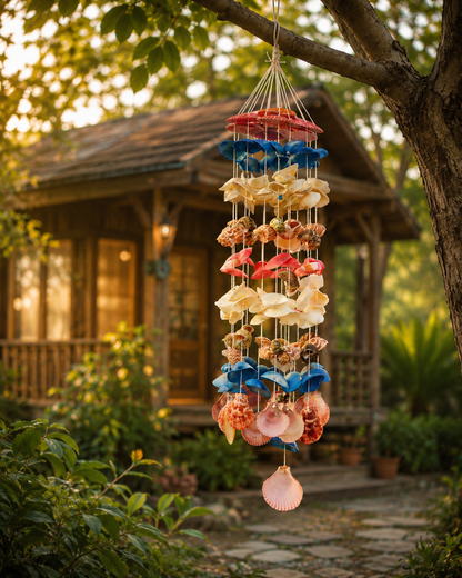 Shellkrafts Multi sea shell windchime 23inch - Shellkrafts