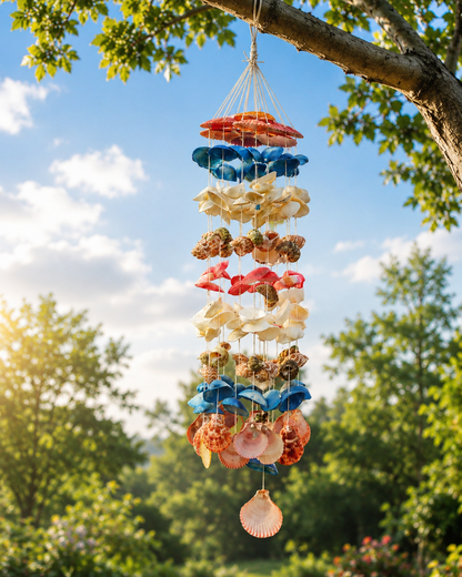 Shellkrafts Multi sea shell windchime 23inch - Shellkrafts