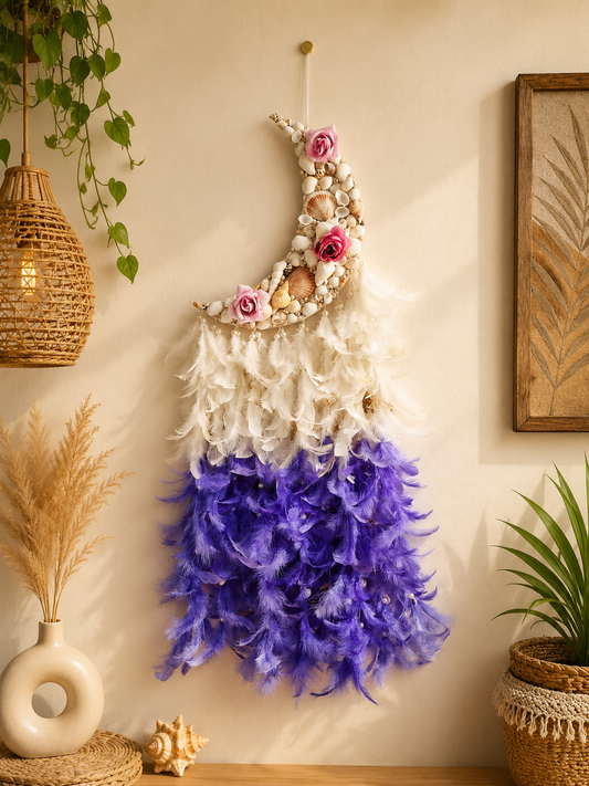 Lavender Bliss Floral Moonlit Dream Catcher 34inch