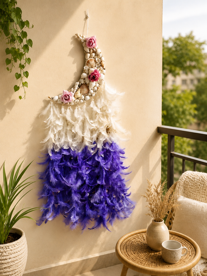 Lavender Bliss Floral Moonlit Dream Catcher 34inch