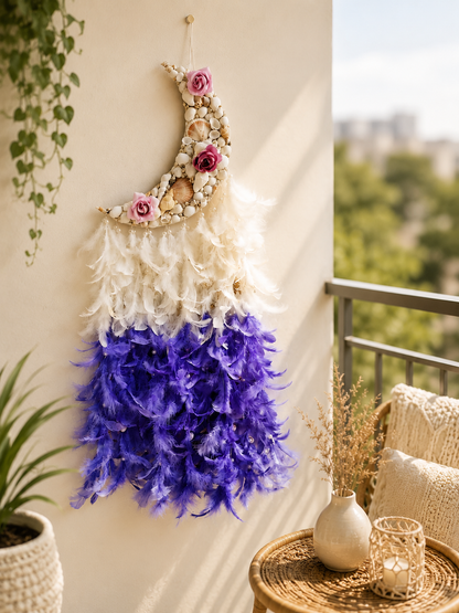 Lavender Bliss Floral Moonlit Dream Catcher 34inch