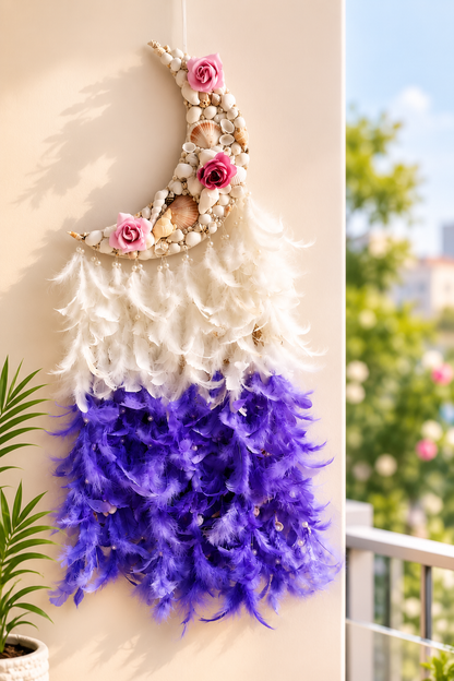 Lavender Bliss Floral Moonlit Dream Catcher 34inch