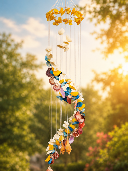 Tropical Bloom Seashell symentric Windchime