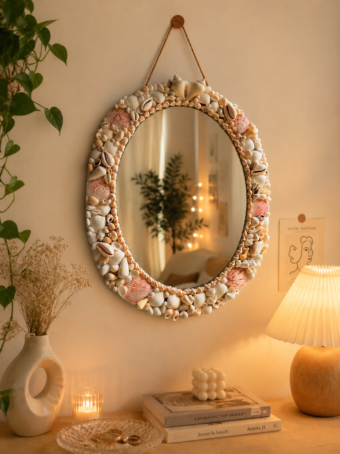 Seaside Elegance Decorative Shell Mirror