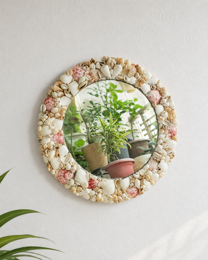 Handcrafted Coastal Mirror 17inch - Shellkrafts