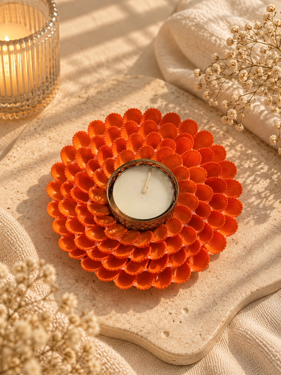 Handcrafted Floral Tealight Candle
