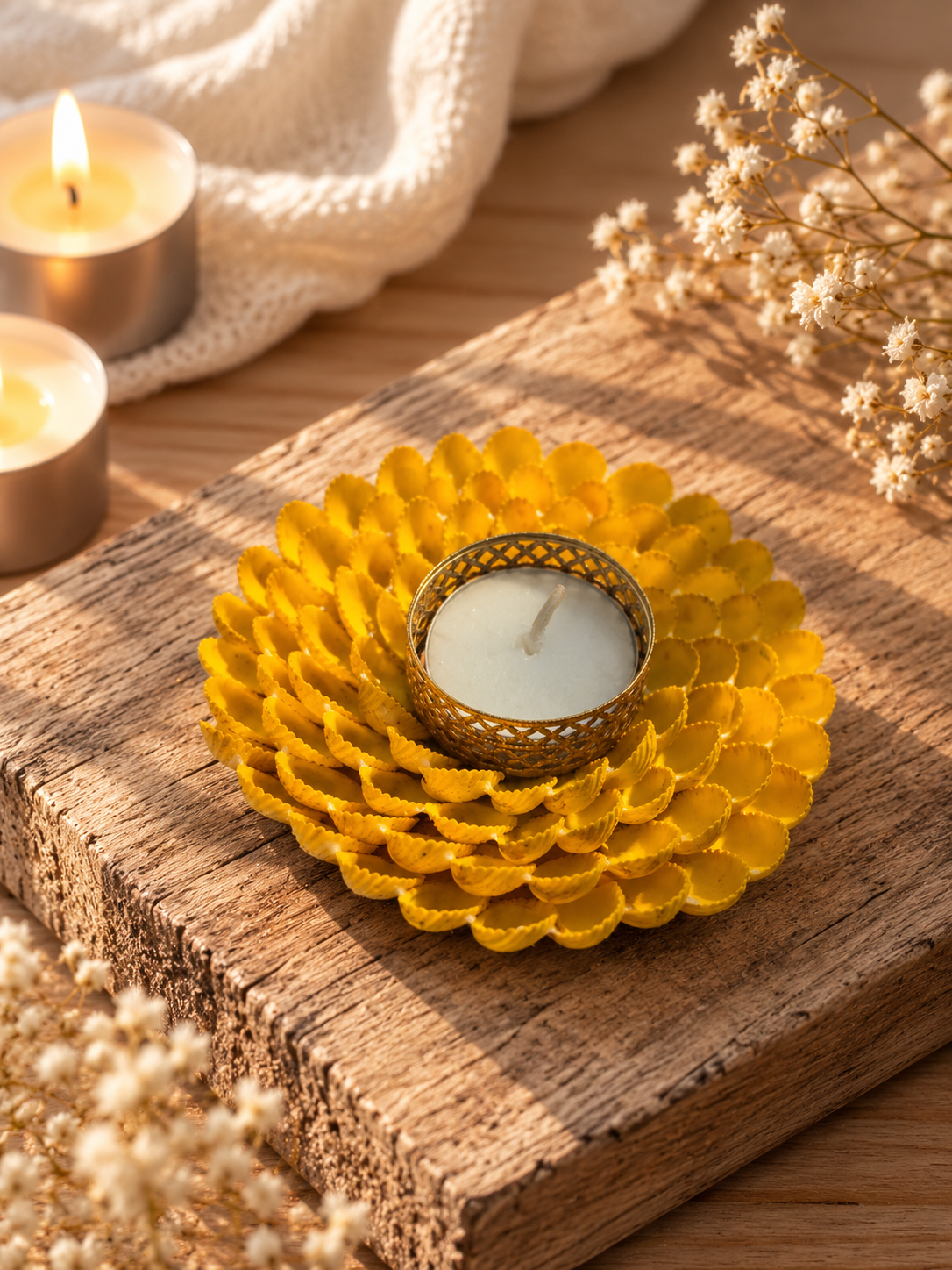 Handcrafted Floral Tealight Candle