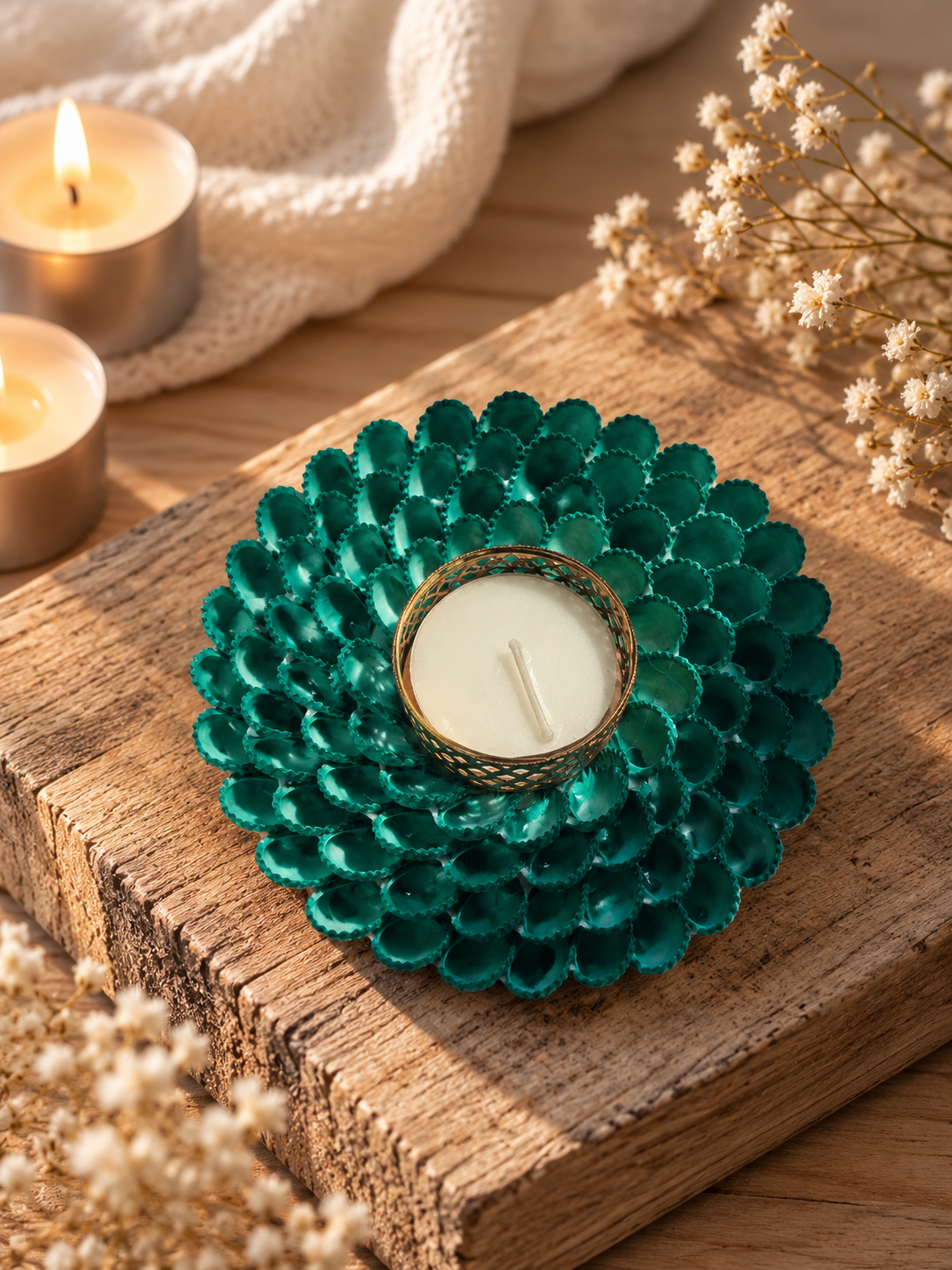 Handcrafted Floral Tealight Candle