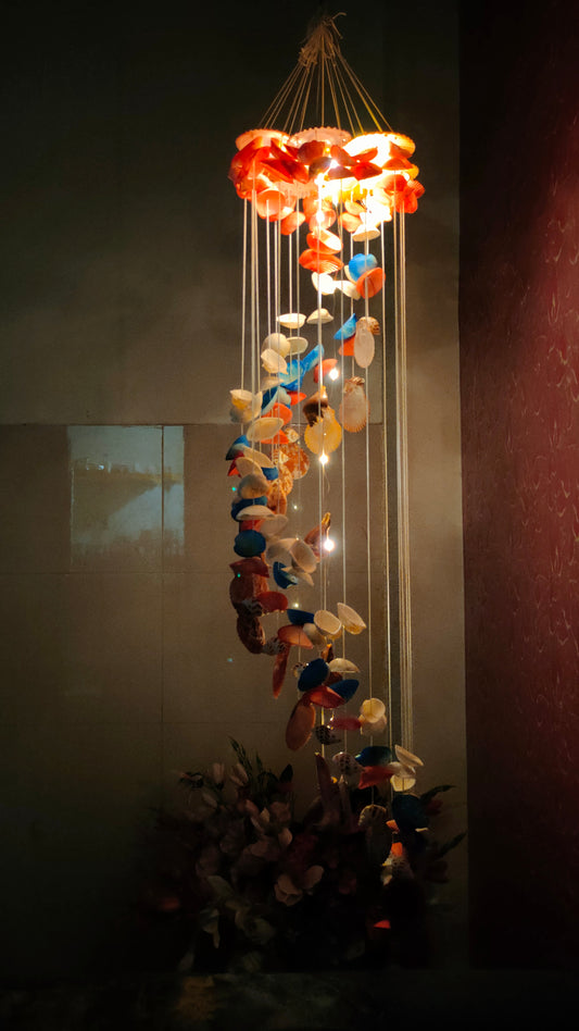Illuminated Coastal Hanging Decor with Soft Ambient Glow - Shellkrafts