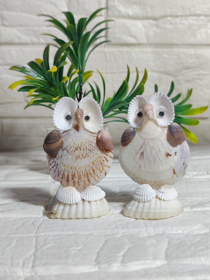 Coastal Wisdom Shell Owl Decor - Shellkrafts