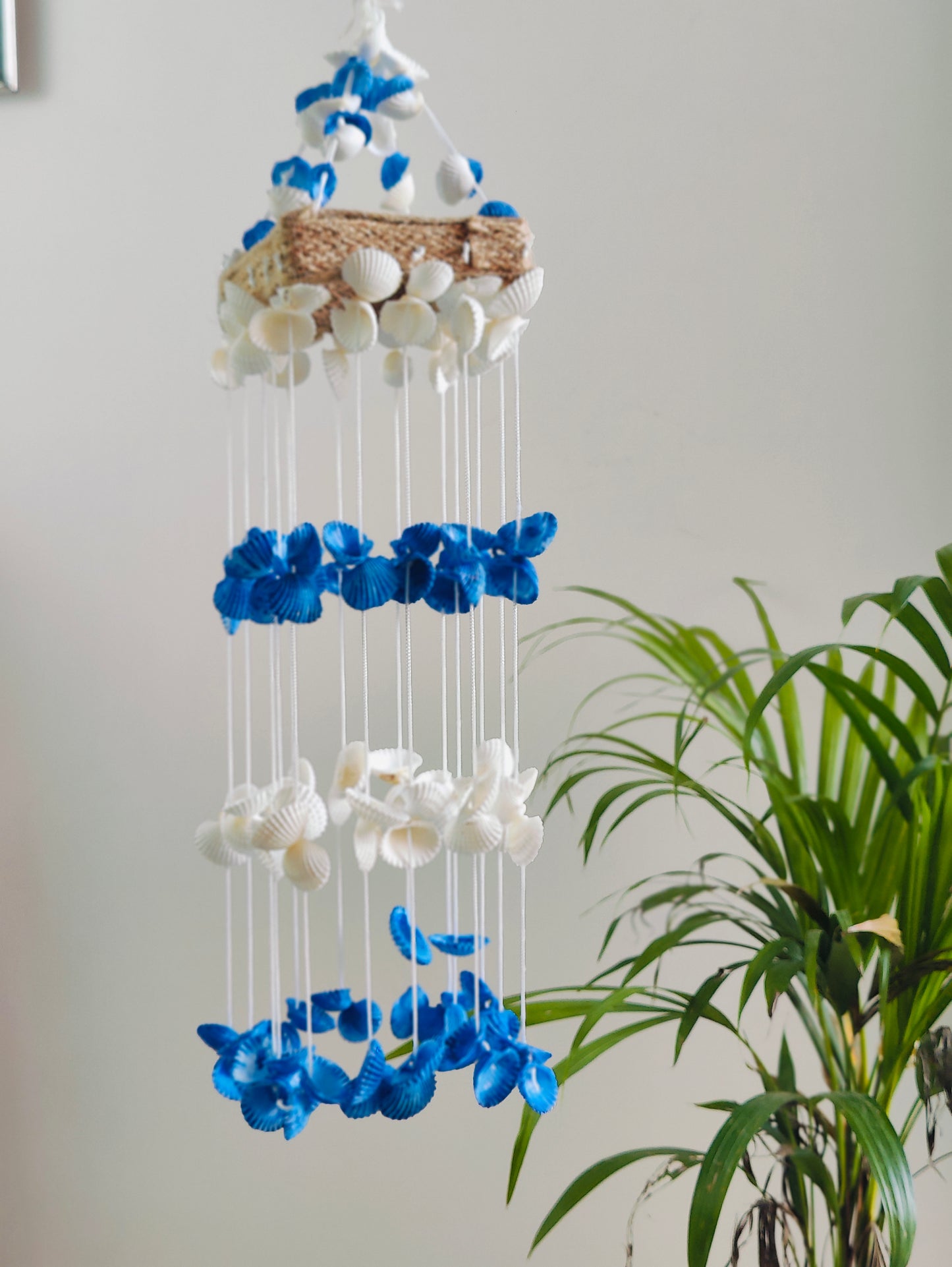 Blue Mini Sea shell Hanger for Home decor 15inch