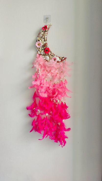 Floral Moon Dream Catcher - Shellkrafts