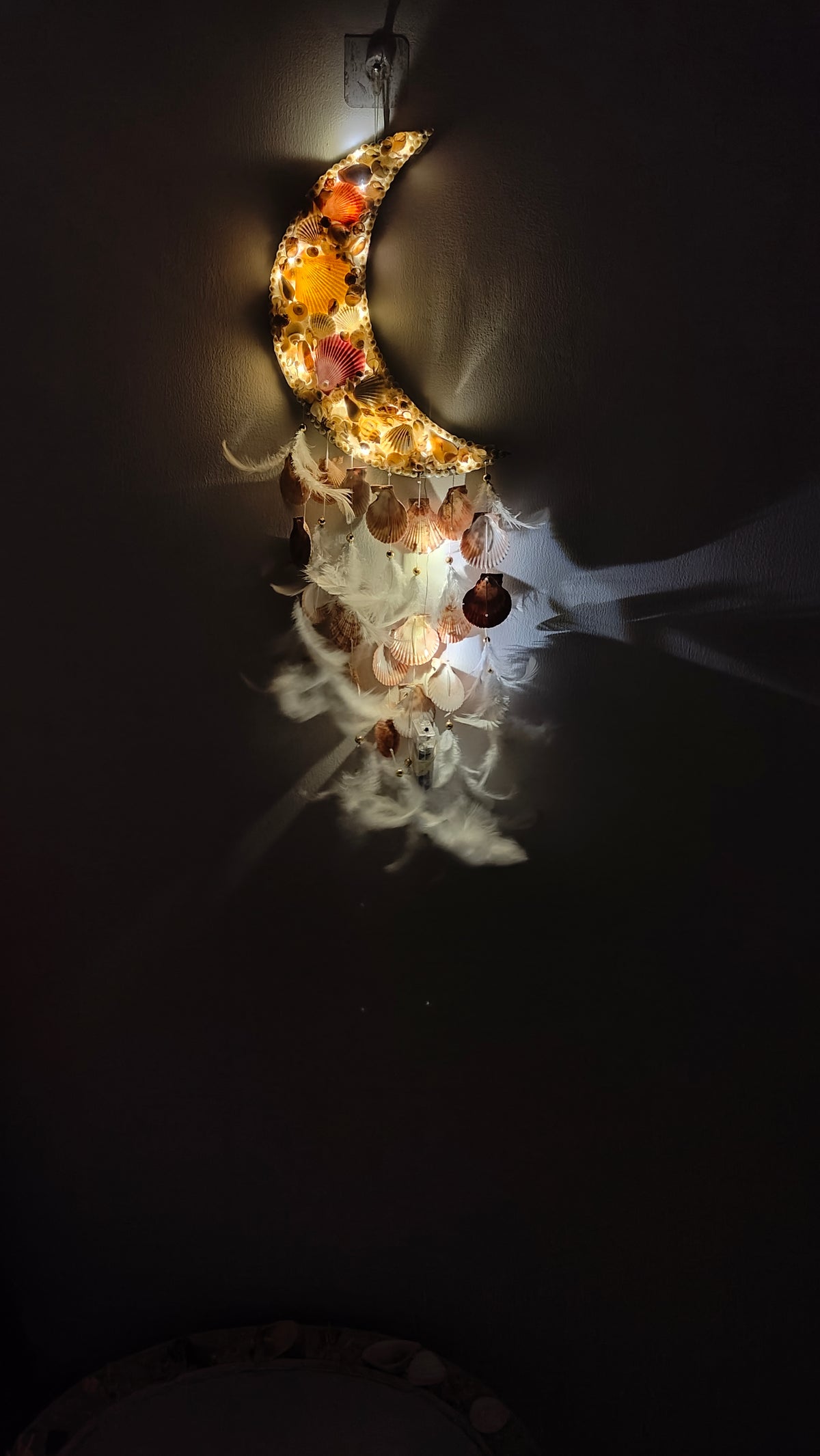 Crescent LED Moon Catcher 28 inch - Shellkrafts