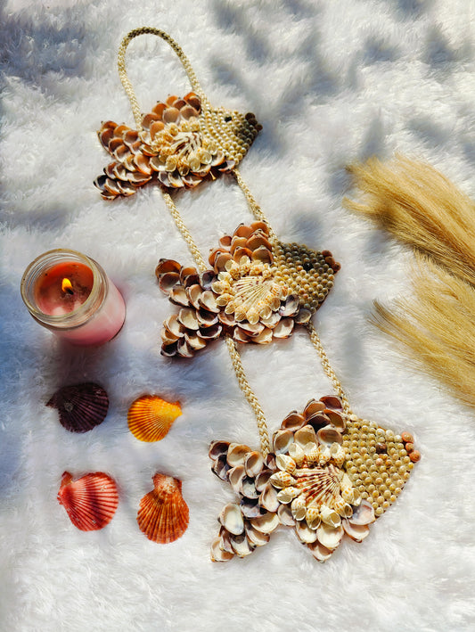 Handcrafted Seashell Fish Wall Hanging – Unique Coastal Home Décor