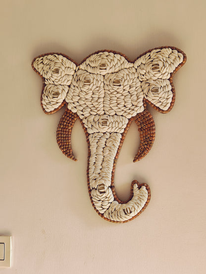 Handcrafted Elephant Wall Décor – Intricate Woven Design - Shellkrafts