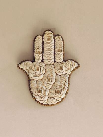 Handmade Decorative Seashell Hamsa Wall Hanging – Boho Home Decor - Shellkrafts
