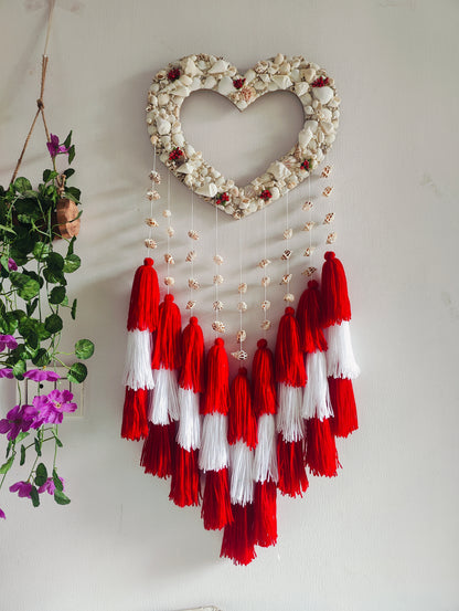 Boho Love Dream Catcher-Handcrafted Coastal Charm - Shellkrafts
