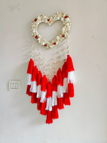 Boho Love Dream Catcher-Handcrafted Coastal Charm - Shellkrafts