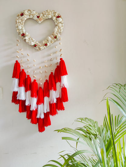 Boho Love Dream Catcher-Handcrafted Coastal Charm - Shellkrafts