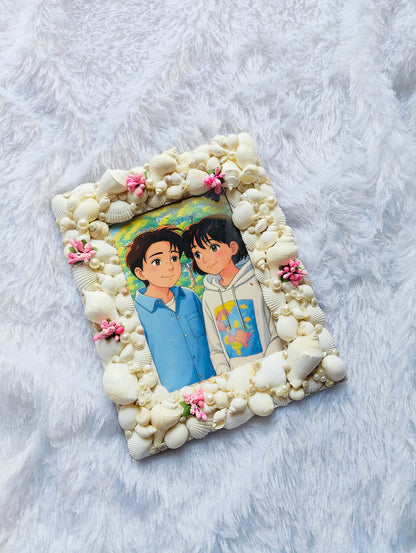 Handcrafted Seashell Ghibli Photo Frames – Coastal-Themed Home & Gift Décor - Shellkrafts