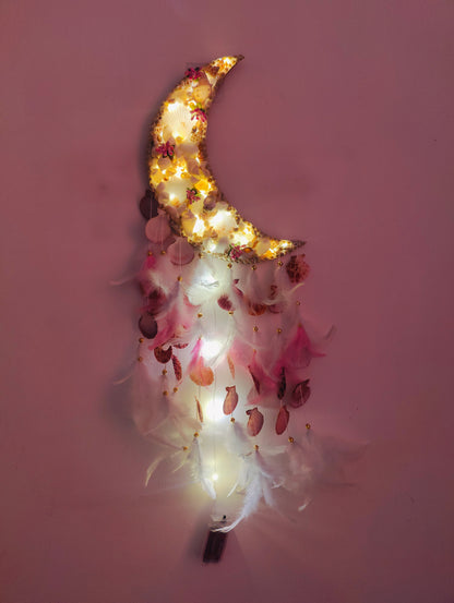 Crescent LED Moon Catcher 28 inch - Shellkrafts
