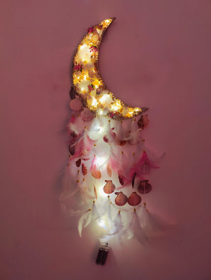 Crescent LED Moon Catcher 28 inch - Shellkrafts