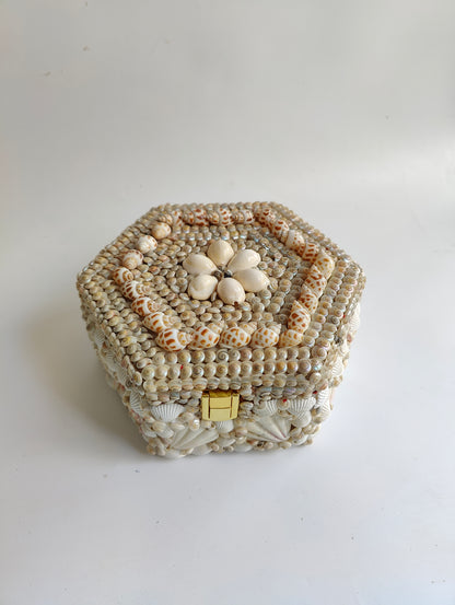 Coastal Charm: Hexagon Shell Trinket Box - Shellkrafts