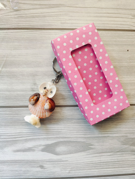 Handcrafted Seashell Owl Keychain – With Gift Box - Shellkrafts