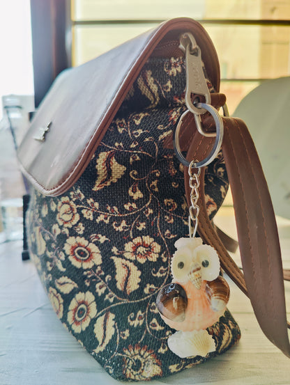Handcrafted Seashell Owl Keychain – With Gift Box - Shellkrafts