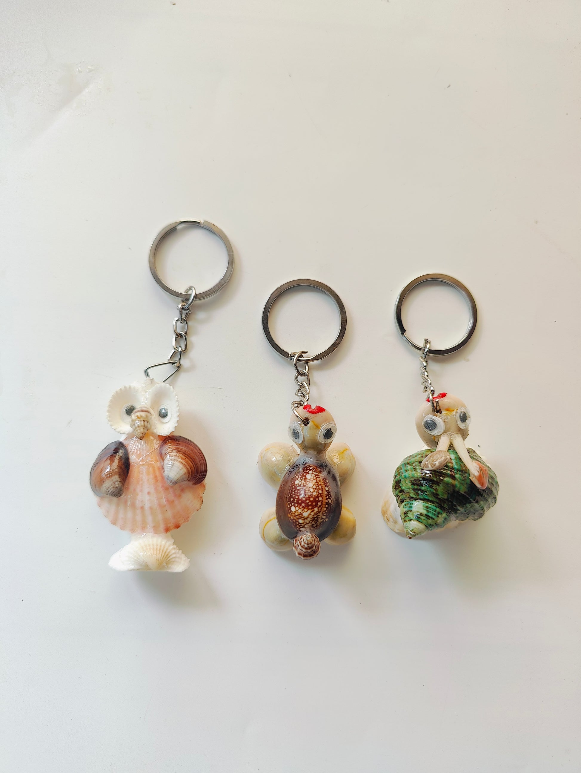 Sea shell minimal combo key chain set pack of 3 - Shellkrafts