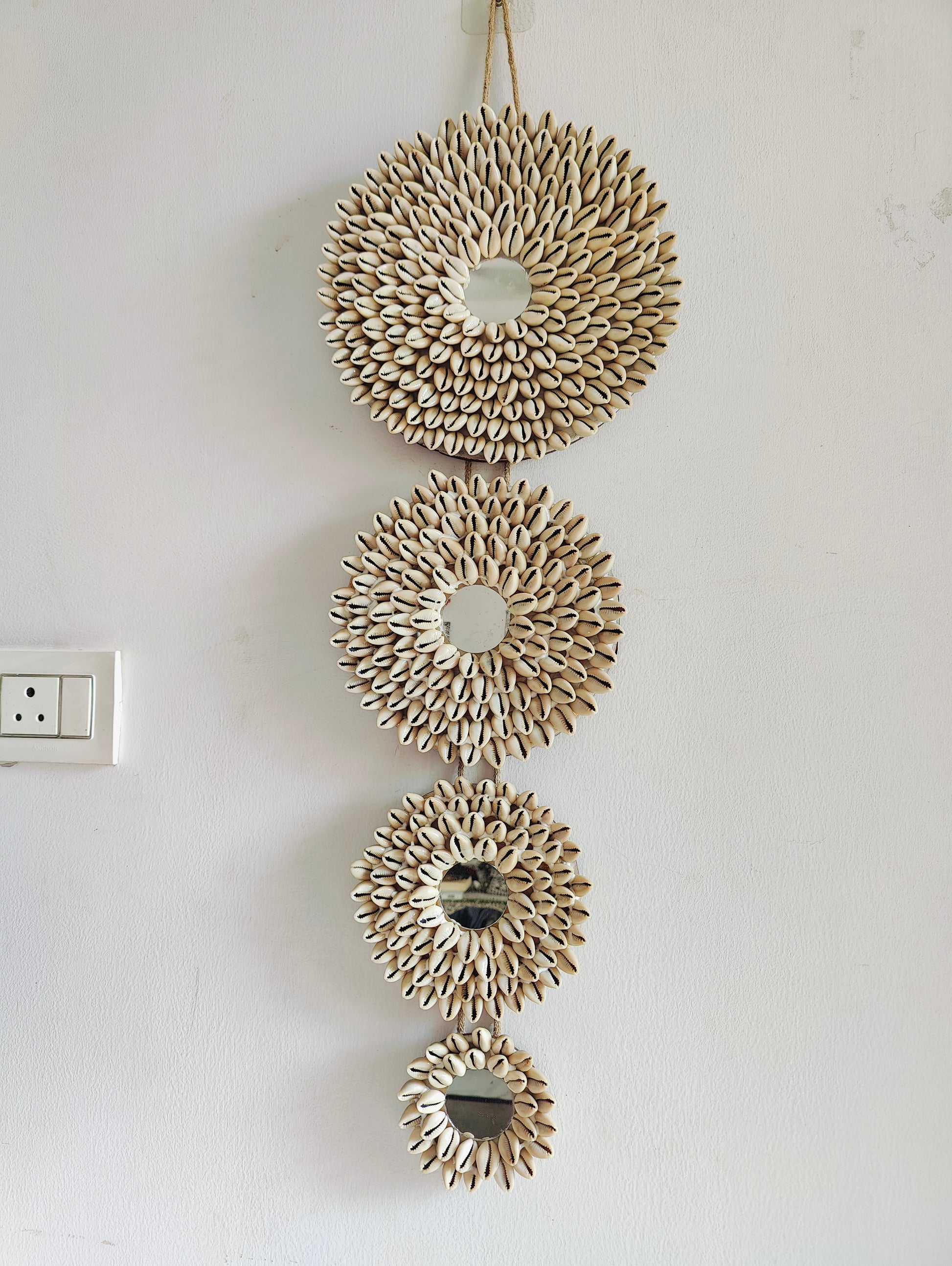 Handcrafted Sunflower Flower Mirror – Boho Wall Accent - Shellkrafts