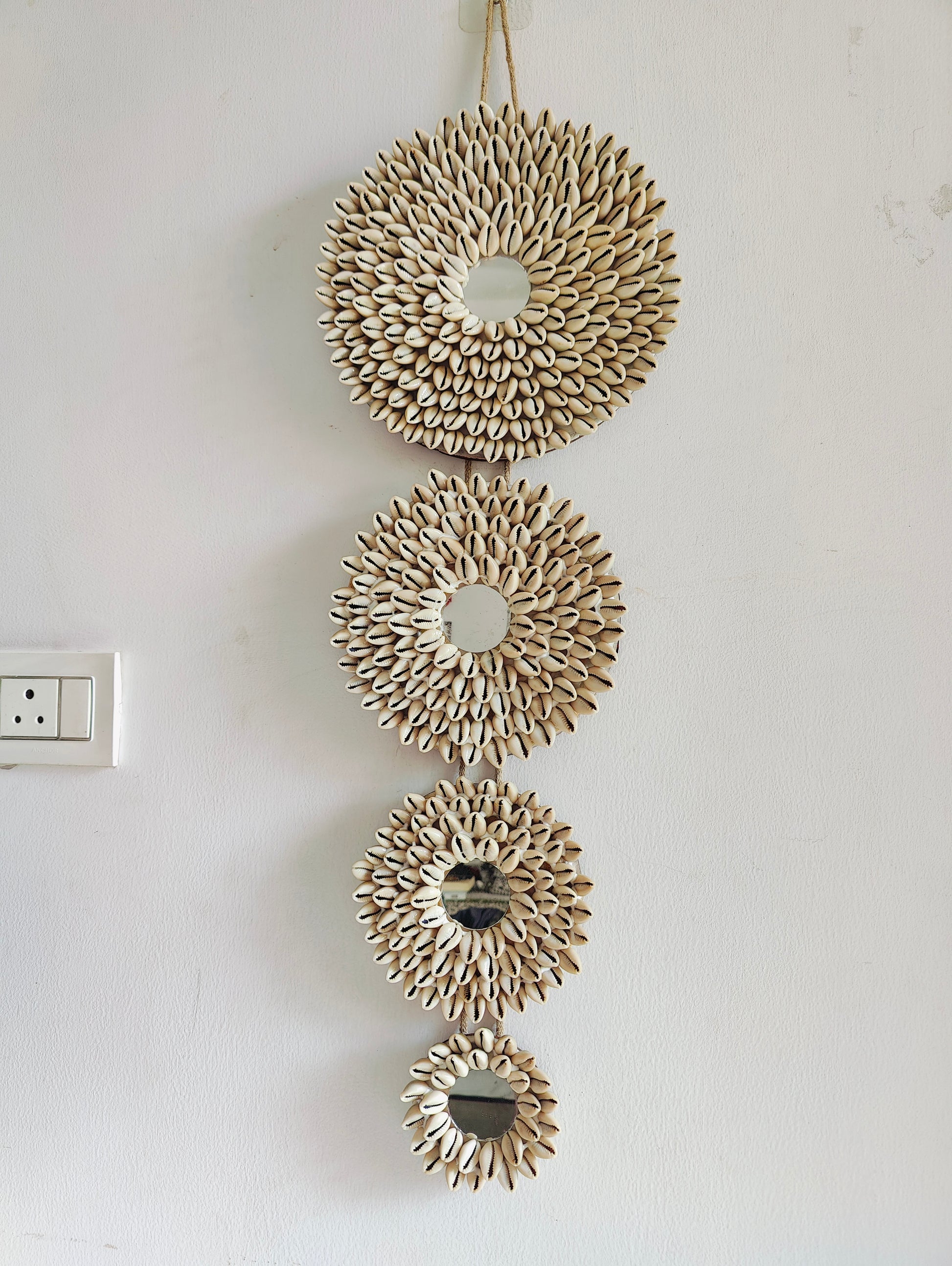 Handcrafted Sunflower Flower Mirror – Boho Wall Accent - Shellkrafts