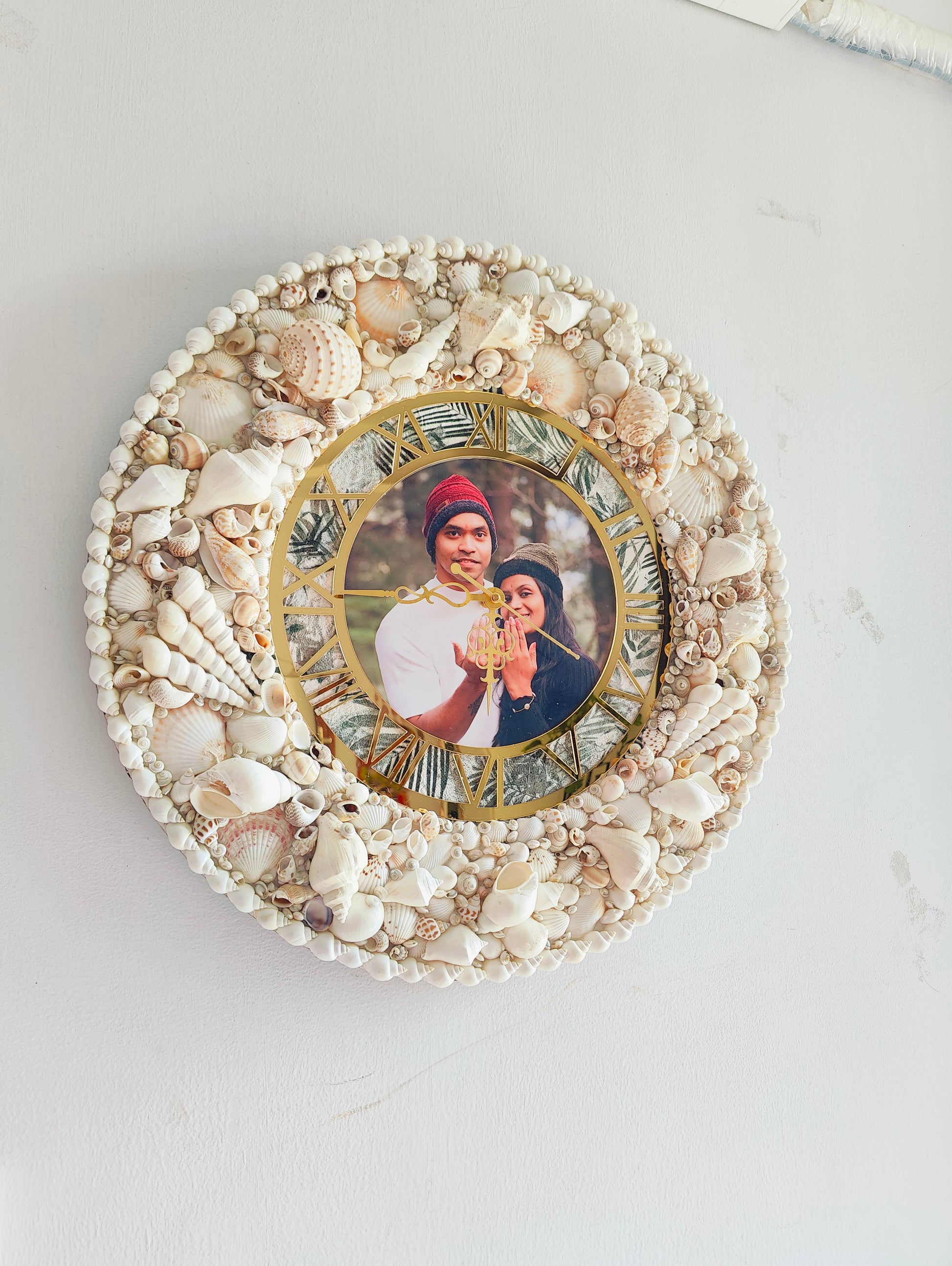 Personalised Photo clock-Boho Aura Floral Clock 19inch - Shellkrafts