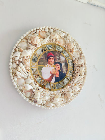 Personalised Photo clock-Boho Aura Floral Clock 19inch - Shellkrafts