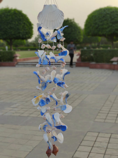 Shellkrafts Butterfly Sea shell windchime for Home decor 34 inch - Shellkrafts