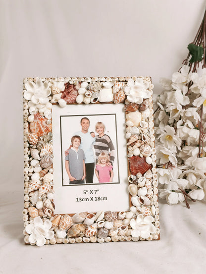 Shellkrafts Mix shell photo Frame 7x9 inch - Shellkrafts