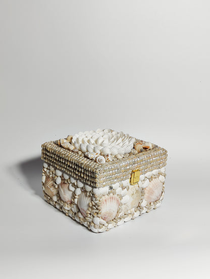 Wooden Sea shell Bohemian Jewel box 6X6 INCH - Shellkrafts