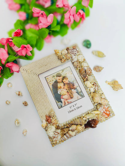 Shellkrafts Macrame shell Photo frame 8x10inch - Shellkrafts