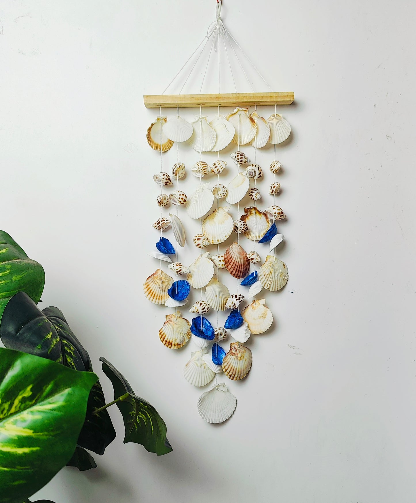 Wooden sea shell windchime 25inch