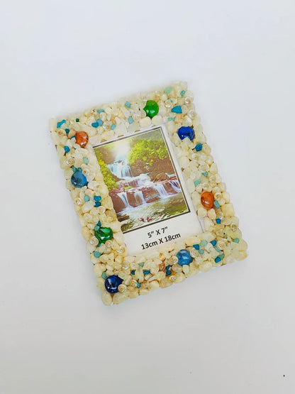 Shellkrafts Stone shell photo frame 7x9 inch - Shellkrafts
