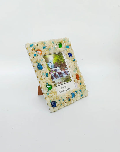 Shellkrafts Stone shell photo frame 7x9 inch - Shellkrafts