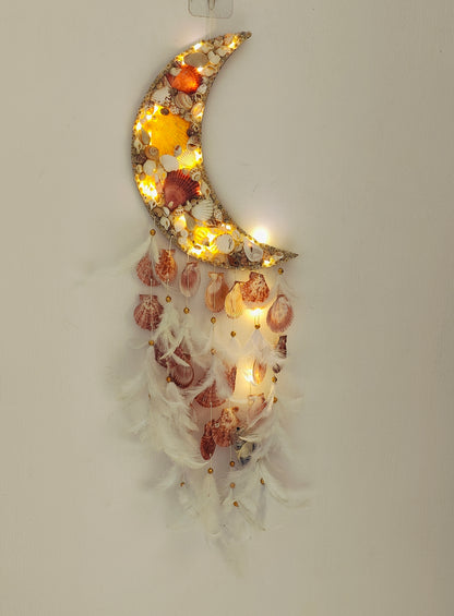 Crescent LED Moon Catcher 28 inch - Shellkrafts