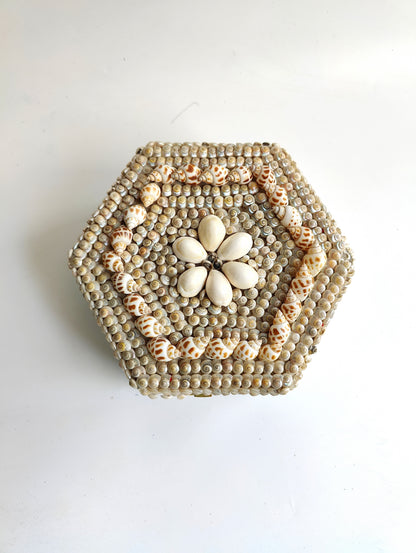 Coastal Charm: Hexagon Shell Trinket Box - Shellkrafts