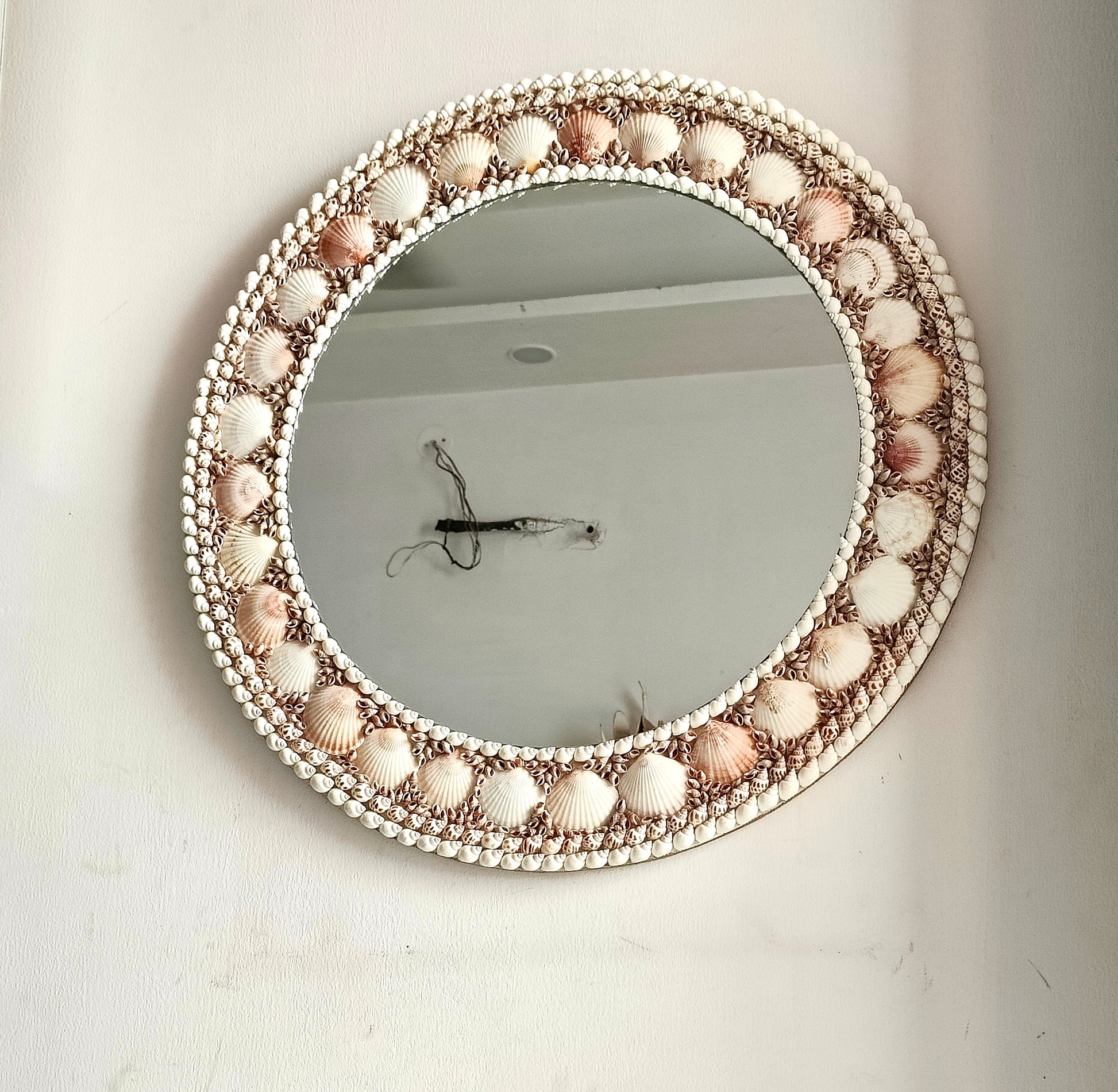 Coastal Charm Handcrafted Shell Mirror – Round Wall Decor 2ft - Shellkrafts