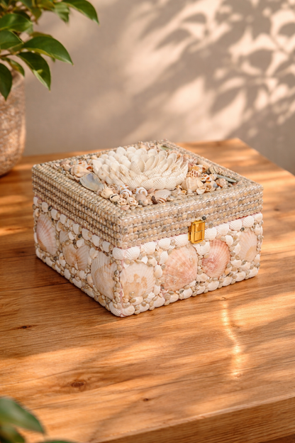 Wooden Bohemian Jewel Box|Handcrafted| 8x8inch - Shellkrafts