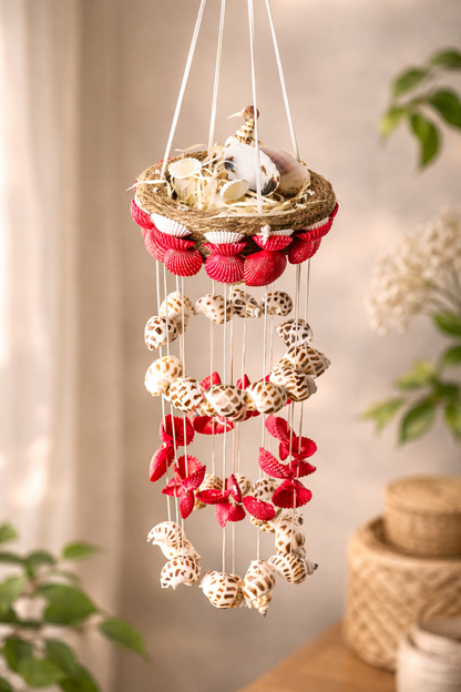 Sea shell mini bird windchime 15inch - Shellkrafts